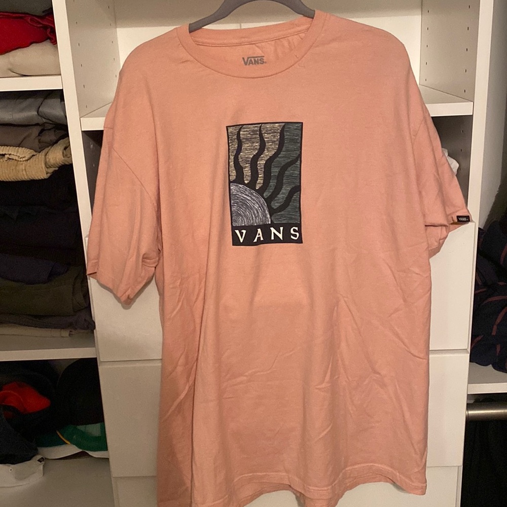 pink and blue vans t shirt x large classic fit